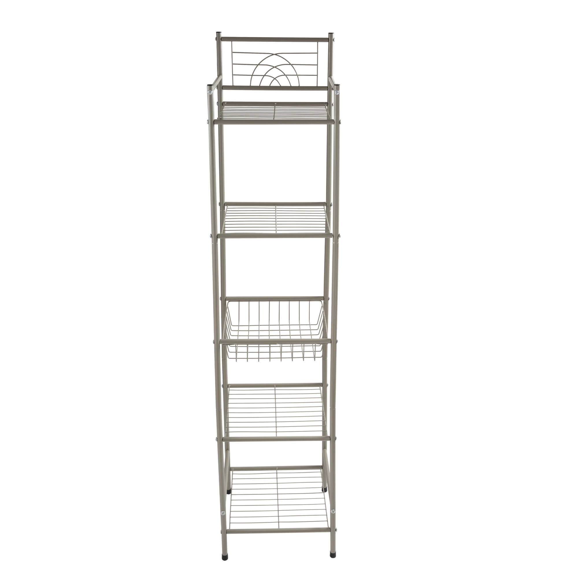 Bath Bliss Satin Nickel Bronze 5-Tier Storage Shelf
